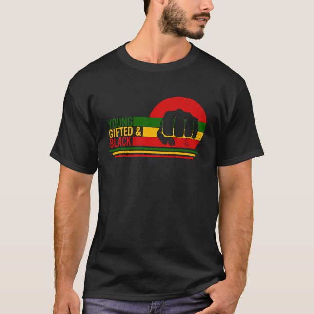Unga ed & Black History Month Afro kvinna BLM MLK T Shirt (Framsida)