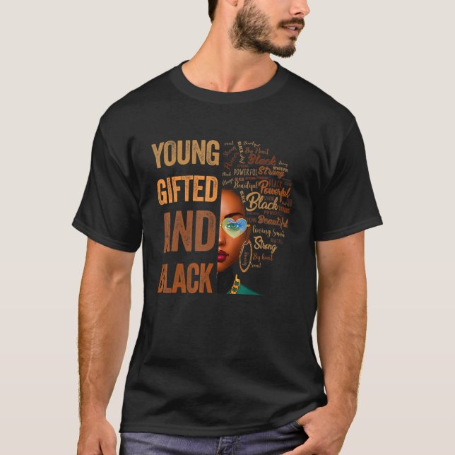 Unga ed och Black History Month Afrikansk Melanin  T Shirt (Framsida)