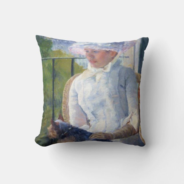 Unga flicka och hennes hund, Mary Cassatt Kudde (Framsida)