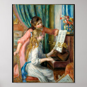 Unga flickor i piano av Pierre-Auguste Renoir Poster
