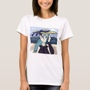 Unga flickor med hög på Beach Graphic T-Shirt