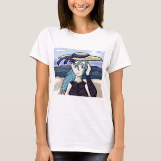 Unga flickor med hög på Beach Graphic T-Shirt