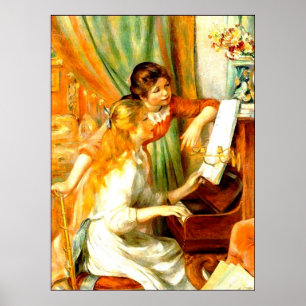 Unga flickor på Piano Poster (i många storlekar)