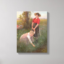 Unga flickor Picking Flowers