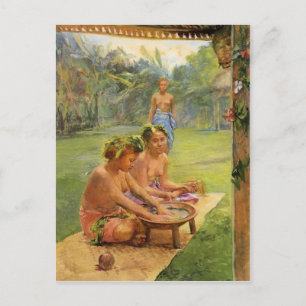 Unga flickor som förbereder Kava - vykort