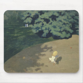 Unga flickor som springer efter en röd Boll (barnd Musmatta