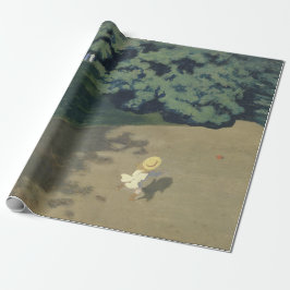 Unga flickor som springer efter en röd Boll (barnd Presentpapper