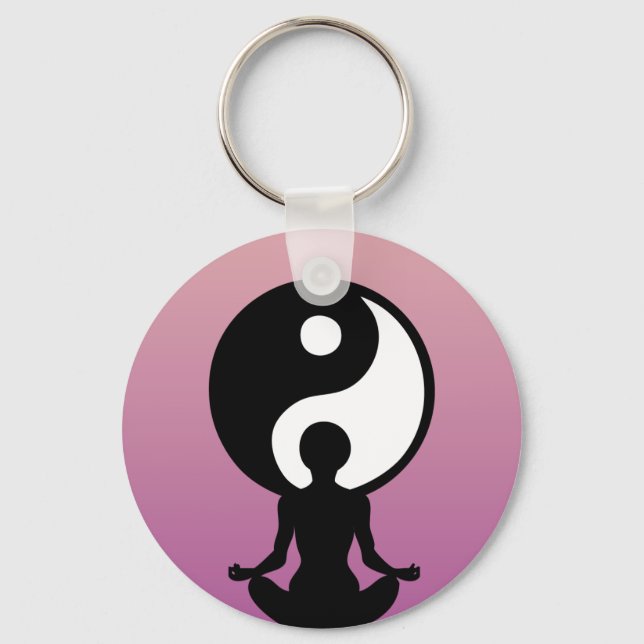 Unga flickor som tränar yoga nyckelring (Framsida)