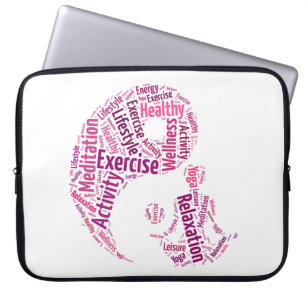 Unga flickor som tränar yoga under Yin Yang-symbol Laptop Fodral