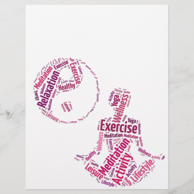 Unga flickor som tränar yoga under Yin Yang-symbol Reklamblad (Framsidan)