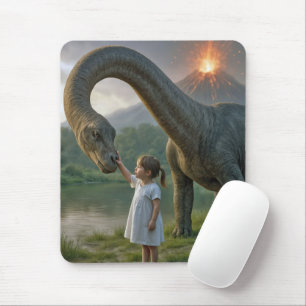Unga flickor som väntar på en Dinosaur Musmatta