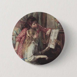 Unga flickor vid Piano av Pierre Renoir Knapp
