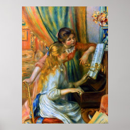 Unga flickor vid Piano av Pierre Renoir Poster