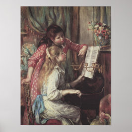 Unga flickor vid Piano av Pierre Renoir Poster