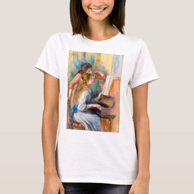 Unga flickor vid Piano, Renoir T Shirt (Framsida)