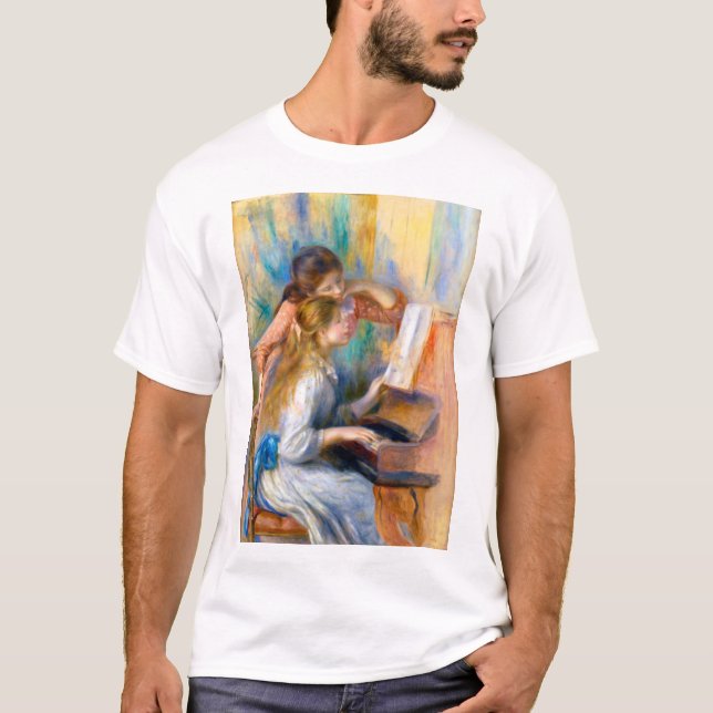 Unga flickor vid Piano, Renoir T Shirt (Framsida)