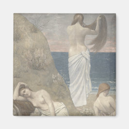 Unga flickor vid Seaside av Puvis de Chavannes Magnet