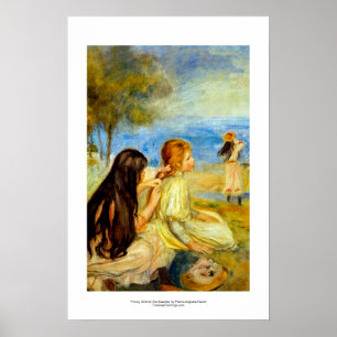 Unga flickor, vid sidan av vackra Renoir-målkonst Poster