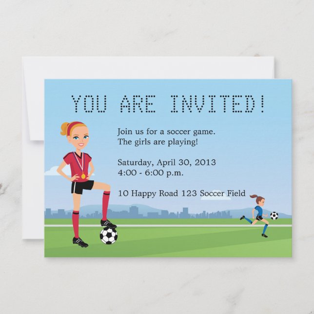 Unga flickspelinbjudan inbjudningar (Framsida)