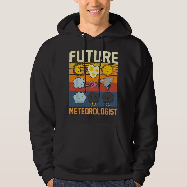Unga framtida meteorolog väderman väderprognos hoodie (Framsida)