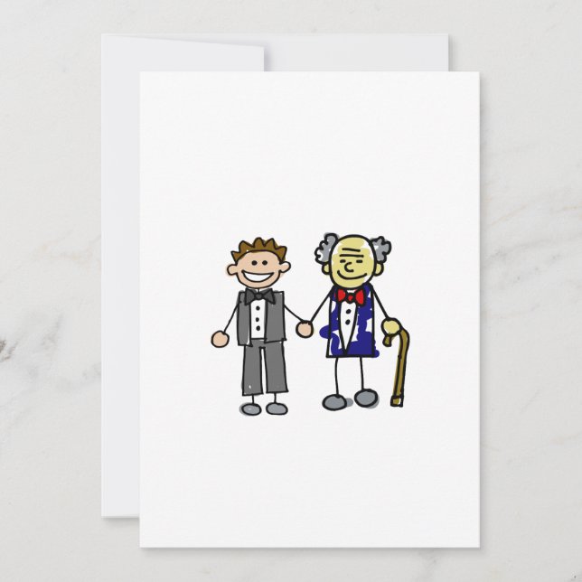 Unga gamla vita asiatiska gayodlingar inbjudningar (Framsida)