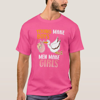 Unga gör unga män gör flickors dotters födsel t shirt