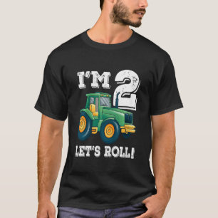 Unga Grönt Farm Tractor 2:a födelsedagen Party 2 å T Shirt