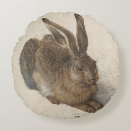 Unga Hare av Albrecht Durer Rund Kudde