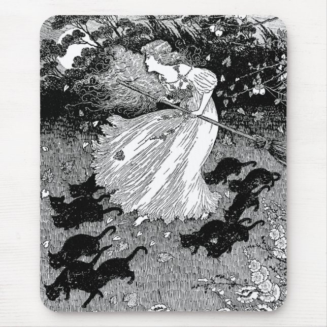 Unga häxor och svarta katter musmatta (Framsidan)