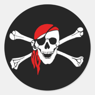 Unga Ho Pirat Sticker 2 Runt Klistermärke