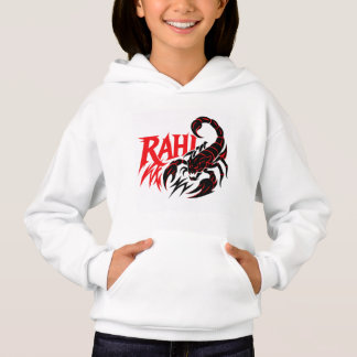Unga hoodie med en fetstilt skorpion-design t shirt