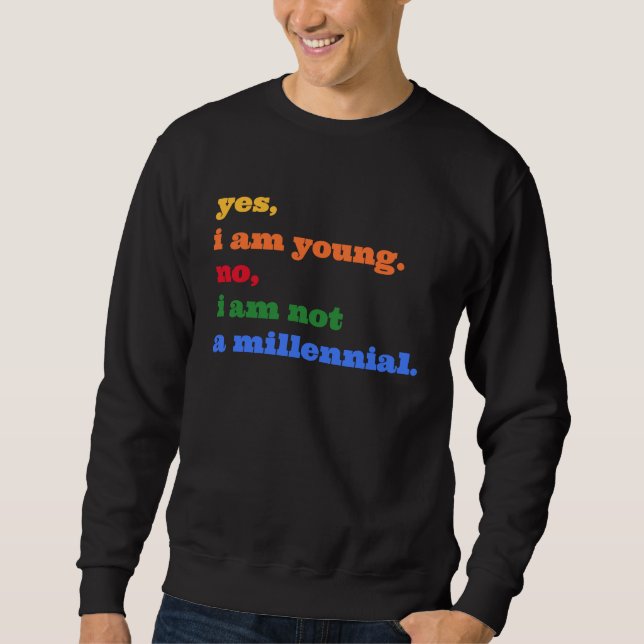Unga inte millennial lång ärmad tröja (Framsida)