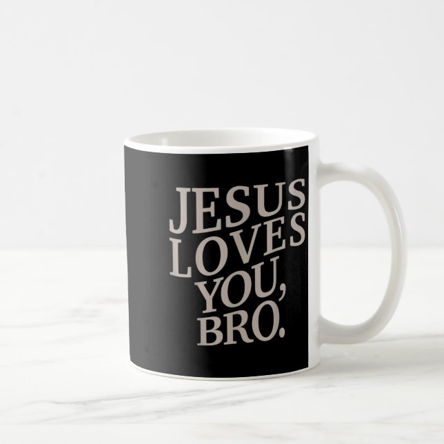 Unga Jesus Kärlek You Bro Funny Christian Boy Kids Kaffemugg (Höger)