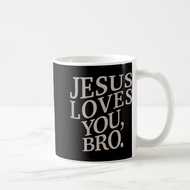 Unga Jesus Kärlek You Bro Funny Christian Boy Kids Kaffemugg (Höger)