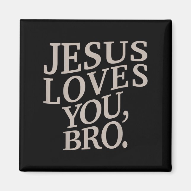 Unga Jesus Kärlek You Bro Funny Christian Boy Kids Magnet (Framsidan)