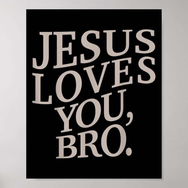 Unga Jesus Kärlek You Bro Funny Christian Boy Kids Poster (Framsidan)