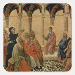 Unga Jesus Lärande i Temple Fyrkantigt Klistermärke