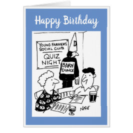 Unga jordbrukare Quiz Night Tecknad Hälsningskort