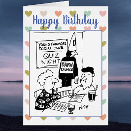 Unga jordbrukare Quiz Night Tecknad Hälsningskort