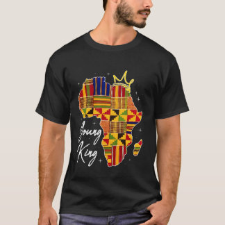 Unga King Art afrikanskt tryck Kente tyg Mäns Pojk T Shirt