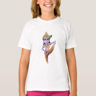 Unga Krishna i en Vrukshasana Yoga poserar Tee Shirt