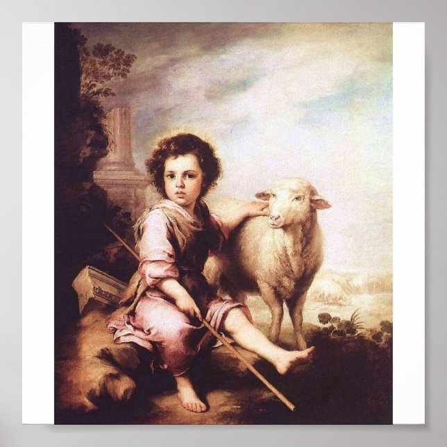 Unga Kristus som bra shepherd circa 1660 Poster (Framsidan)