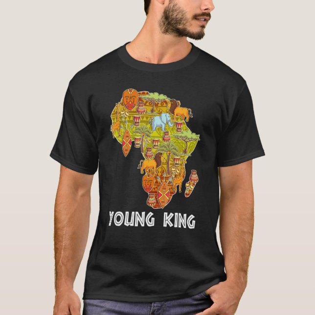 Unga Kung Afrikas lilla svarta Kung-historik Månad T Shirt (Framsida)