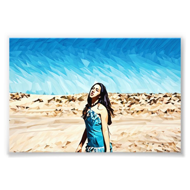 Unga kvinnor i konstnärligt öde fototryck (Framsidan)