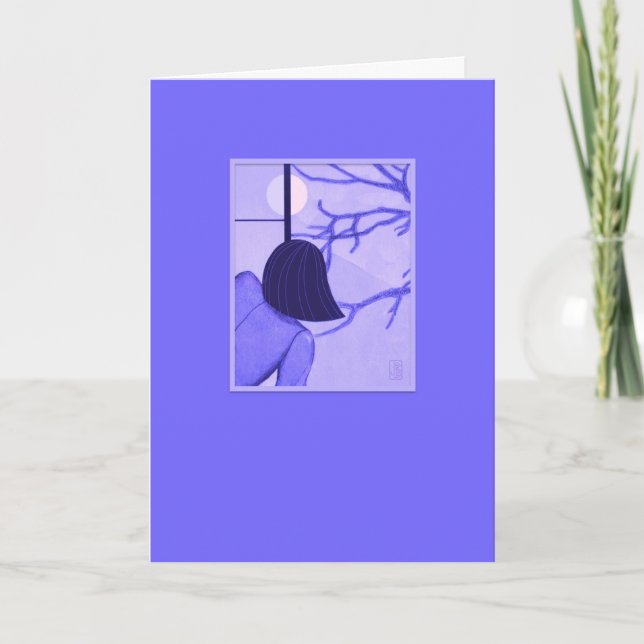 Unga kvinnor på Shoji Skärm Blank Card Kort (Framsida)