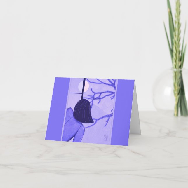 Unga kvinnor på Shoji Skärm WINTER Blank Note Kort (Framsida)