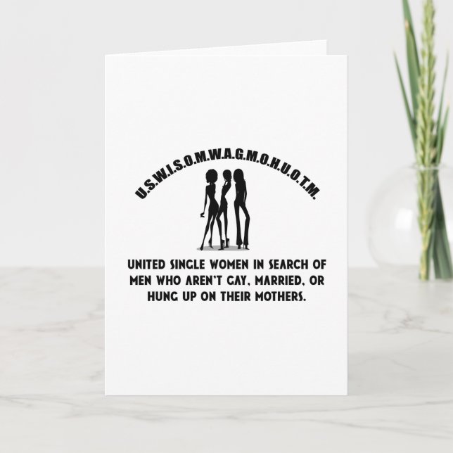 Unga kvinnor - Singles Rolig tröja Helgkort (Framsida)