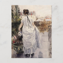 Unga kvinnor vattnar en buske av Berthe Morisot Vykort