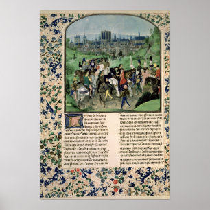Unga Louis II i Anjou reser in i Paris Poster