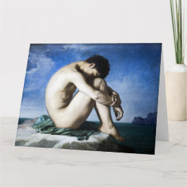 Unga man vid Sea Fine Art Hälsning Card Kort